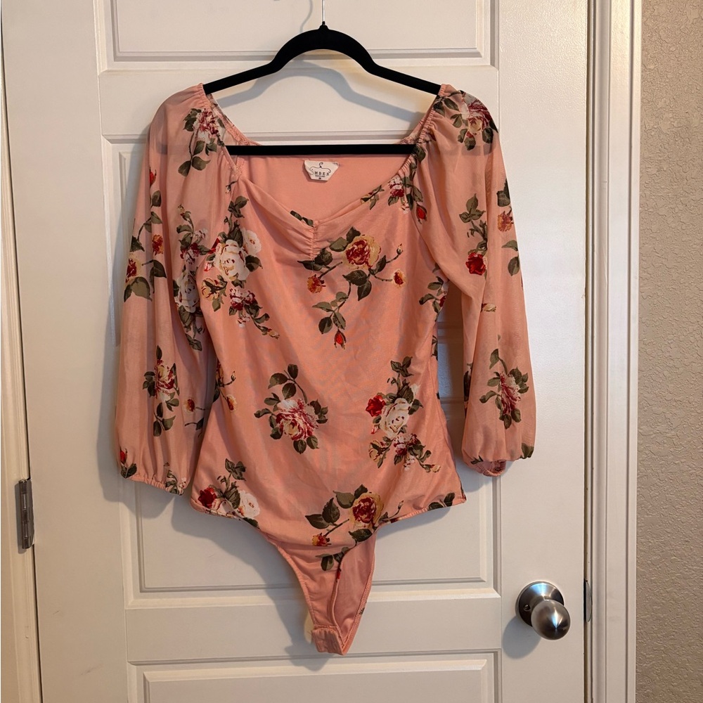 Floral Pink Long-Sleeve Bodysuit